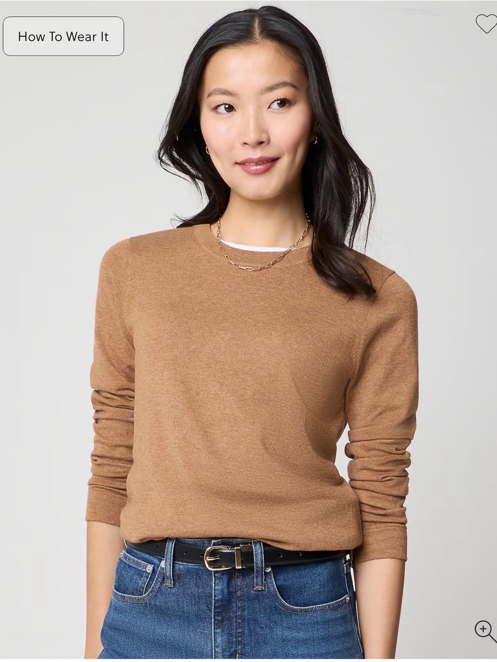 J. Crew Teddie Crewneck Sweater in Camel